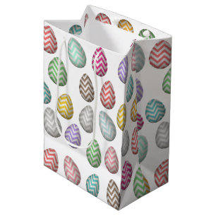 Cute Easter Egg Pattern Pastel Colours Medium Gift Bag