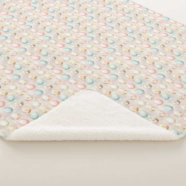 Cute Easter Egg Sherpa Blanket (3/4)