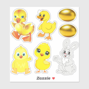 Cute Easter Eggs, Bunny, Ducklings & Chicks
