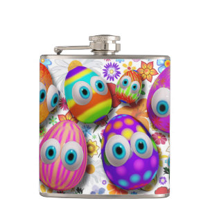 Cute Easter Eggs Cartoon Flasks
