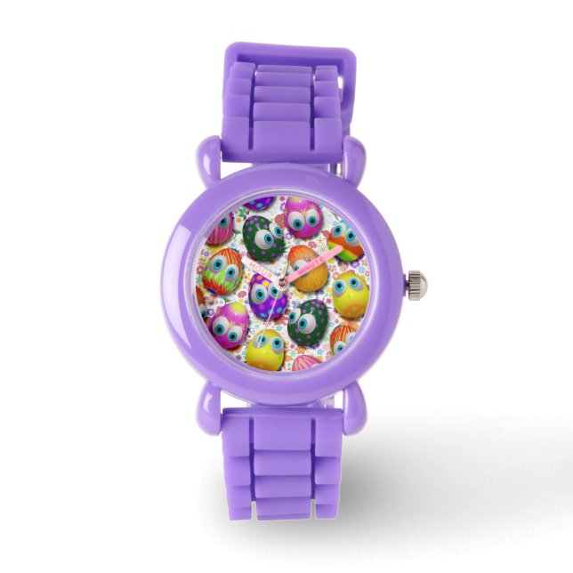 Cute Easter Eggs Cartoon Watch (Front)