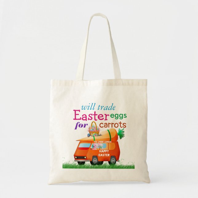 Cute Easter Eggs for Carrots Custom Size Tote Bag (Front)