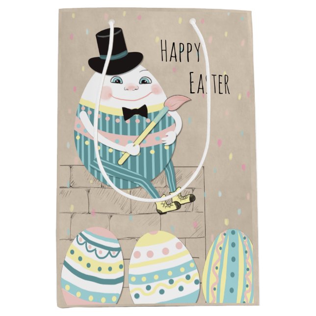 Cute Easter eggs & Humpty Dumpty Medium Gift Bag (Front)
