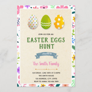 Cute easter eggs party invitation