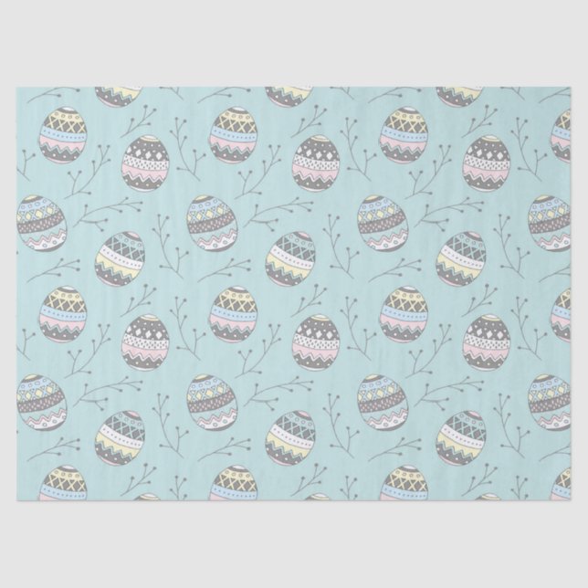 Cute Easter eggs pastel colours Tissue Paper (Front)
