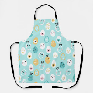 Cute Easter Eggs Pattern Kawaii Pastel Eggs  Apron