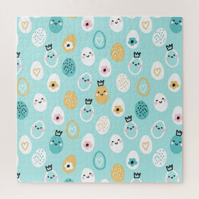Cute Easter Eggs Pattern Kawaii Pastel Eggs  Jigsaw Puzzle (Vertical)