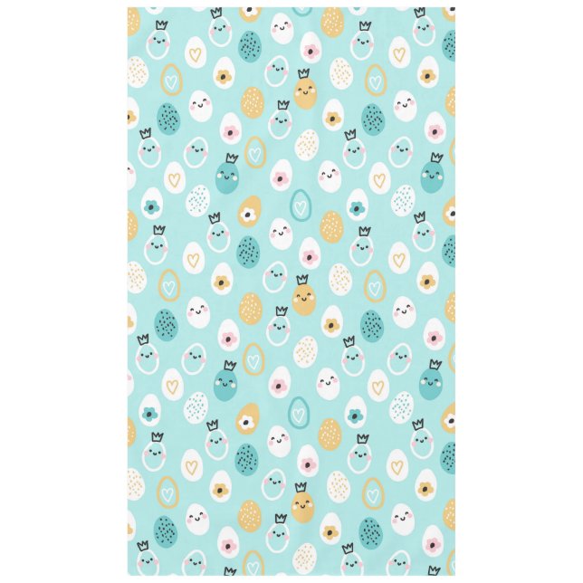 Cute Easter Eggs Pattern Kawaii Pastel Eggs  Tablecloth (Front)