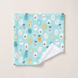 Cute Easter Eggs Pattern Kawaii Pastel Eggs Wash Cloth