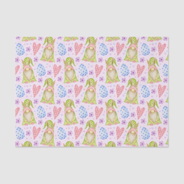 Cute Easter Gnomes and Easter Eggs   Tissue Paper (Front)
