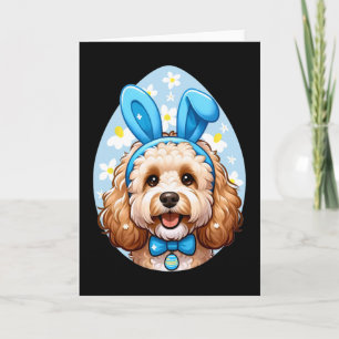 Cute Easter Goldendoodle Doodle Bunny Ears Dog Des Card