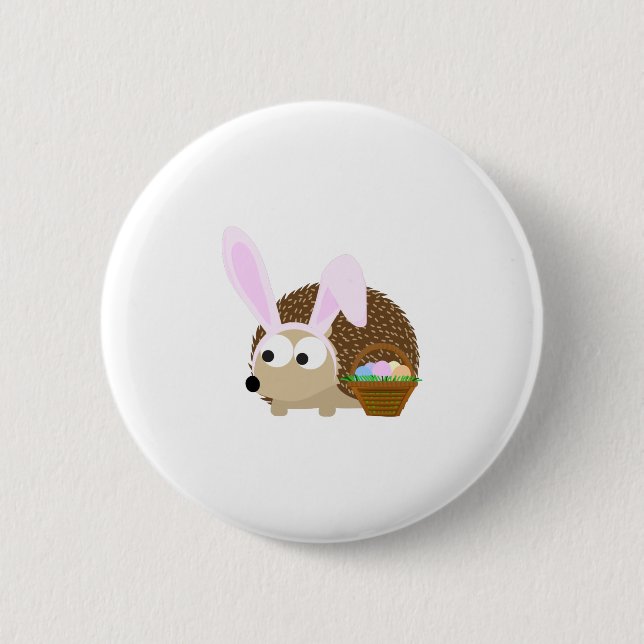 Cute Easter Hedgehog 6 Cm Round Badge (Front)
