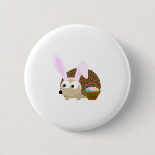 Cute Easter Hedgehog 6 Cm Round Badge