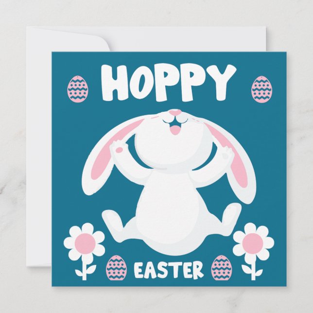 Cute Easter Holiday Rabbit Card (Front)