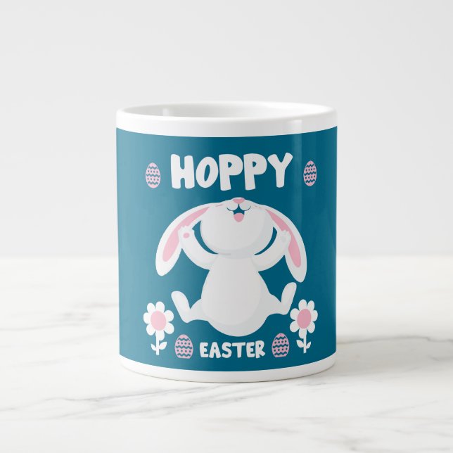 Cute Easter Holiday Rabbit Large Coffee Mug (Front)