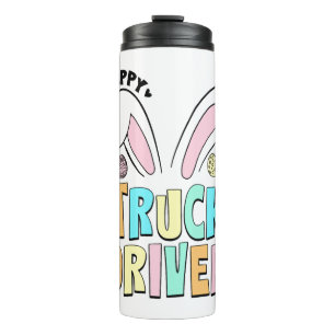 Cute Easter Hoppy Truck Driver Bunny Ears Thermal Tumbler