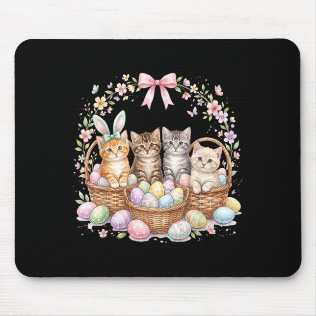 Cute Easter Kittens in Baskets Cat Easter Women Mouse Mat (Front)