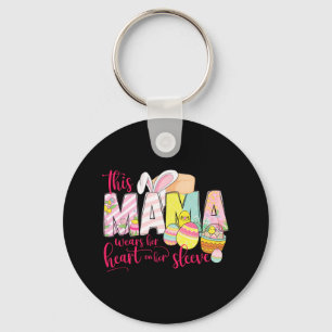 Cute Easter Mama Bunny Floral Mother’s Day Spring  Key Ring