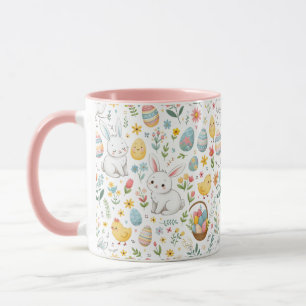 Cute Easter Mug with Bunny and Egg Pattern