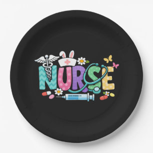 Cute Easter Nurse Medical Humor Paper Plate