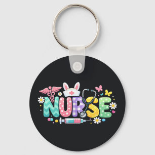 Cute Easter Nurse Medical Humour Key Ring