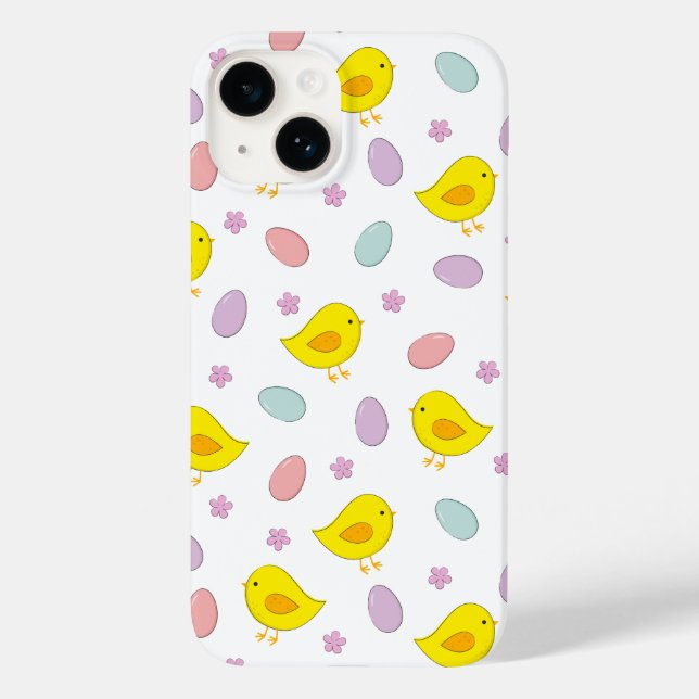Cute Easter pattern Chickens Eggs Custom colour Case-Mate iPhone Case (Back)