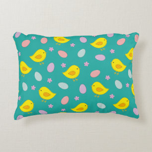 Cute Easter pattern Chickens Eggs Custom colour Decorative Cushion