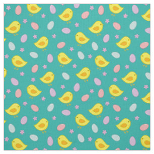 Cute Easter pattern Chickens Eggs Custom colour Fabric