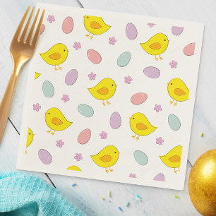 Cute Easter pattern Chickens Eggs Custom colour Fu Napkin