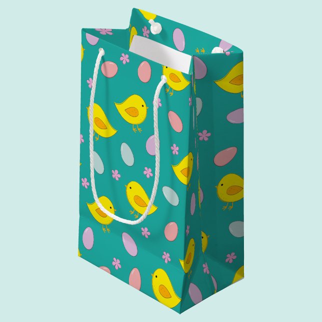 Cute Easter pattern Chickens Eggs Custom colour Small Gift Bag (Creator Uploaded)