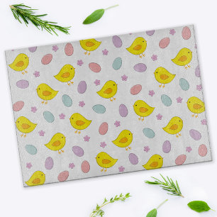 Cute Easter pattern with chickens, eggs, flowers Cutting Board