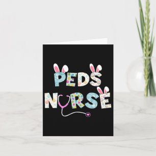 Cute Easter Peds Nurse Bunny Ears Happy Easter Egg Card