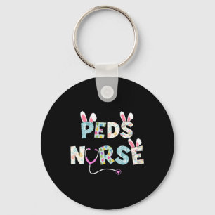 Cute Easter Peds Nurse Bunny Ears Happy Easter Egg Key Ring