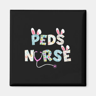 Cute Easter Peds Nurse Bunny Ears Happy Easter Egg Magnet