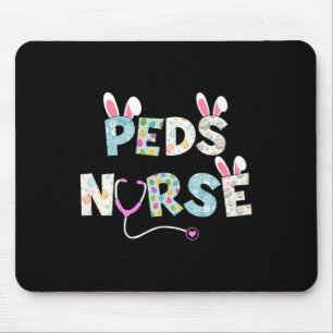 Cute Easter Peds Nurse Bunny Ears Happy Easter Egg Mouse Mat