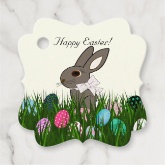 Cute Easter Personalised Rabbit Eggs Gift Card Favour Tags