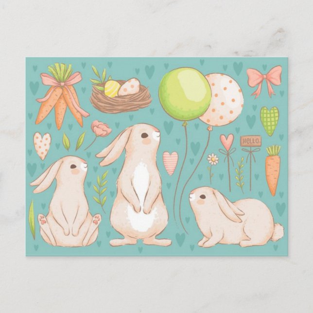 Cute Easter Postcard (Front)
