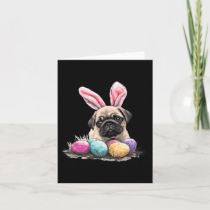 Cute Easter Pug Dog Easter Pug Dog Happy Easter Card