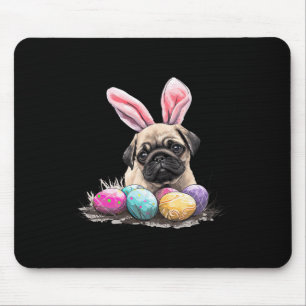 Cute Easter Pug Dog Easter Pug Dog Happy Easter Mouse Mat