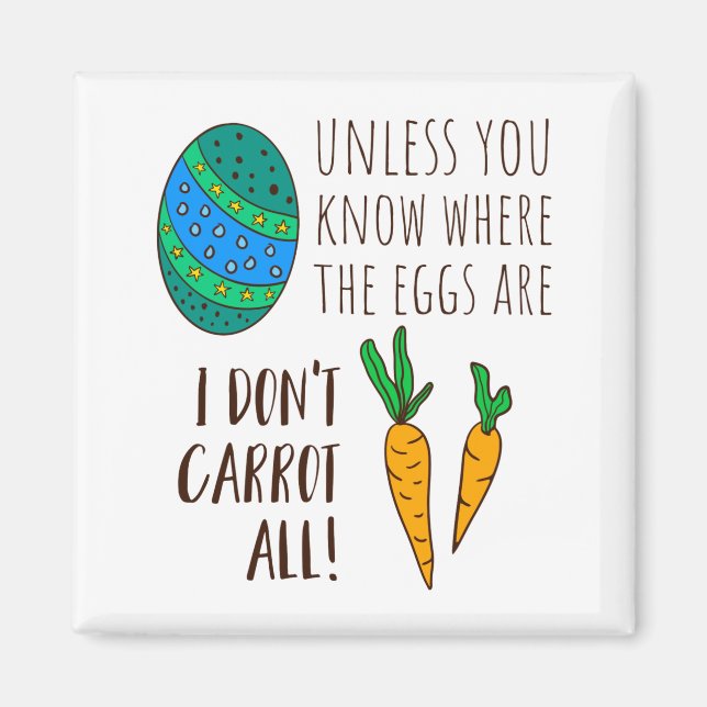 Cute Easter Pun Funny Quote Saying Doodle Cartoon  Magnet (Front)