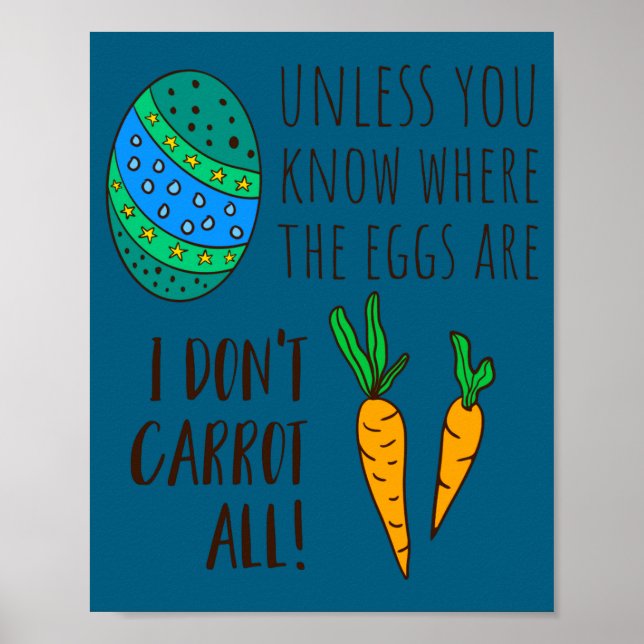 Cute easter pun funny quote saying doodle cartoon poster (Front)