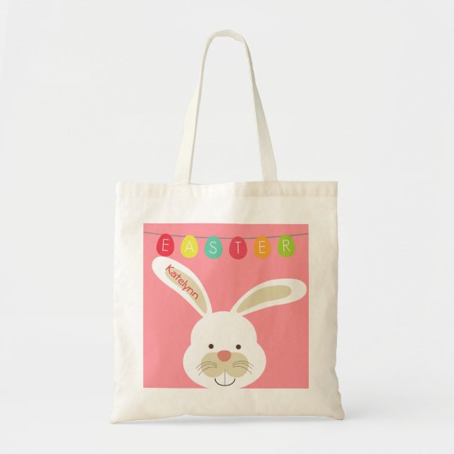 Cute Easter Rabbit Personalised Custom Tote Bag (Front)