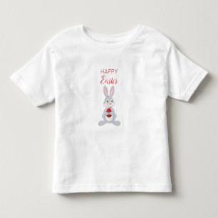 Cute Easter Rabbit Red Easter Egg  Toddler T-Shirt