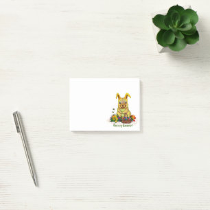 Cute Easter Rabbit with Eggs and Flowers Post-it Notes