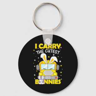 Cute easter school bus driver bunnies easter day  key ring