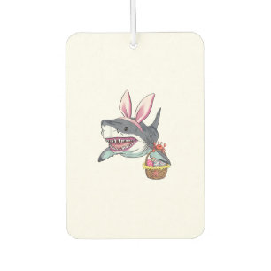 Cute Easter Shark Bunny Ears Basket Eggs Happy Eas Car Air Freshener