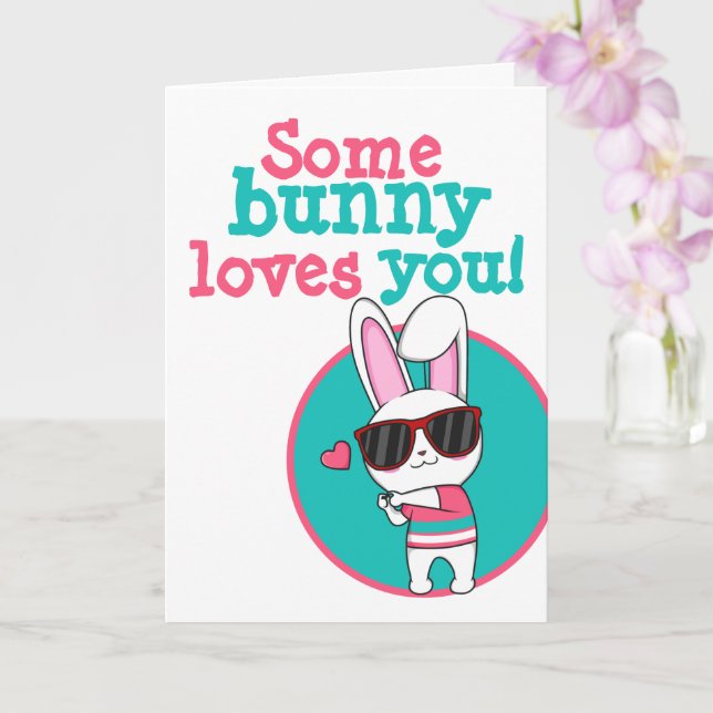 Cute Easter Some Bunny Love You Card (Orchid)