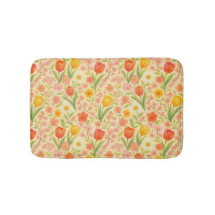 Cute Easter/spring patterned flowers Bath Mat