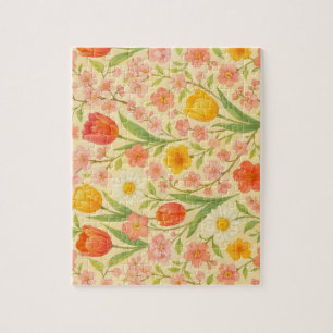 Cute Easter/spring patterned flowers Jigsaw Puzzle