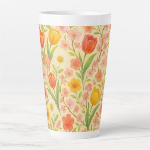 Cute Easter/spring patterned flowers Latte Mug